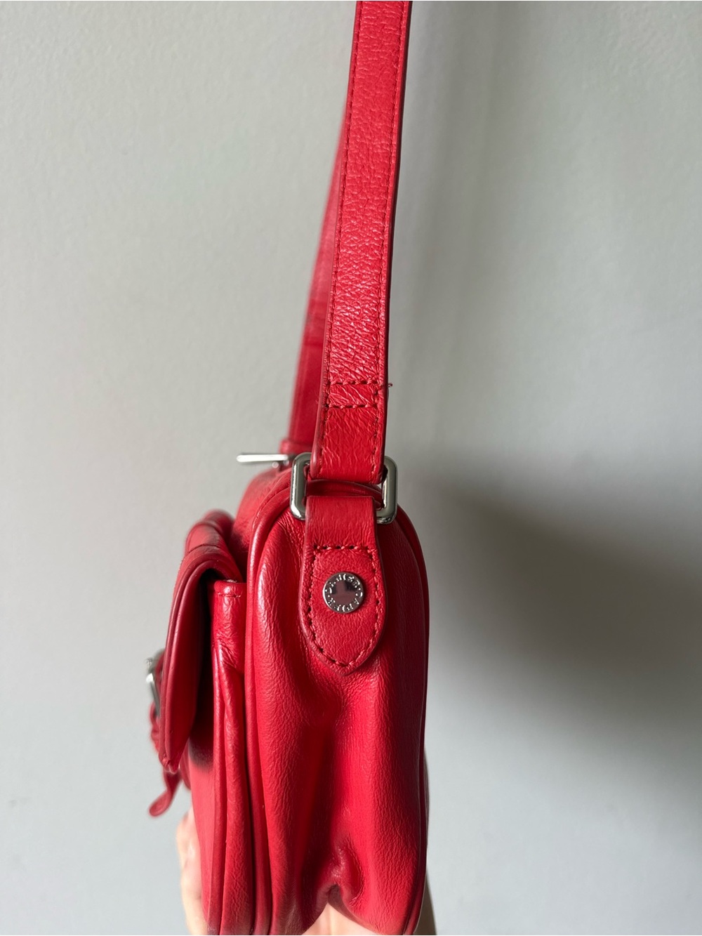 Danier Genuine Leather Red Crossbody Bag - Picture 5 of 9